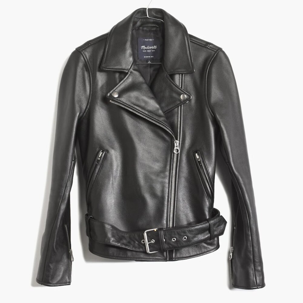 Madewell The Ultimate Leather Motorcycle Jacket Black Leather Size XS
